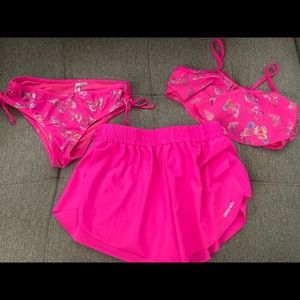 Limited Too Hot Pink Metallic Butterfly Swimsuit